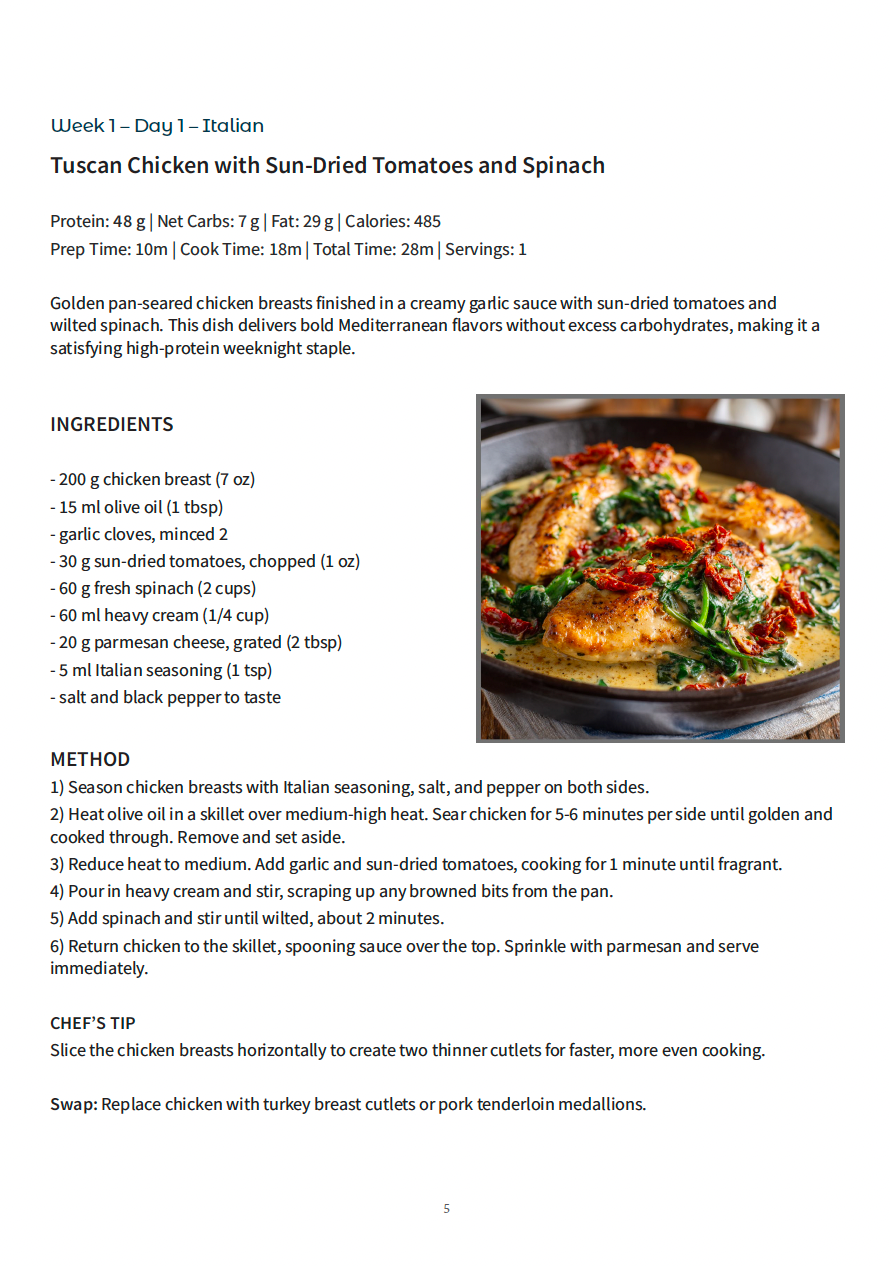4 Week High-Protein Dinner Plan